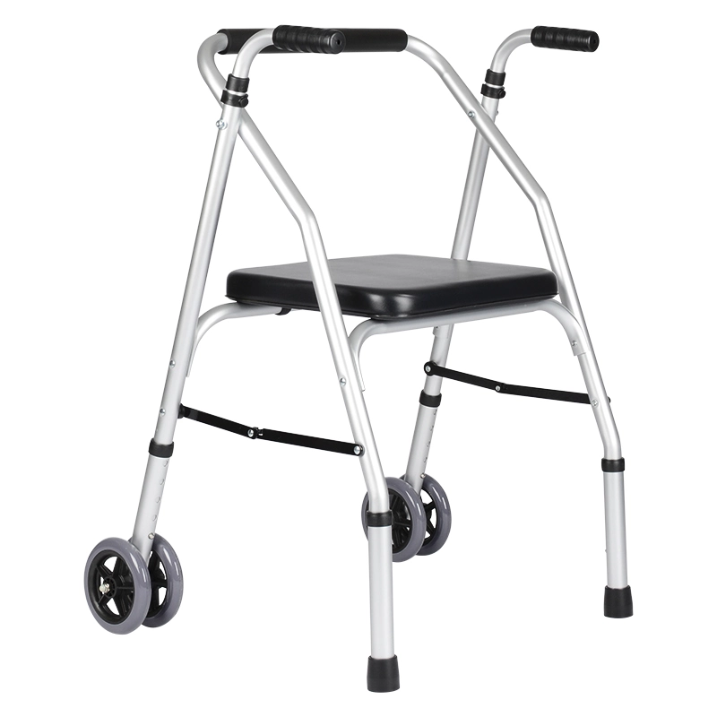 Dual Wheel Walk Aid With Seat