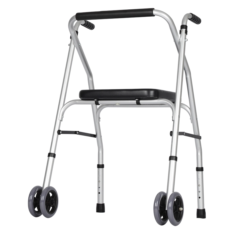 Dual Wheel Walk Aid With Seat