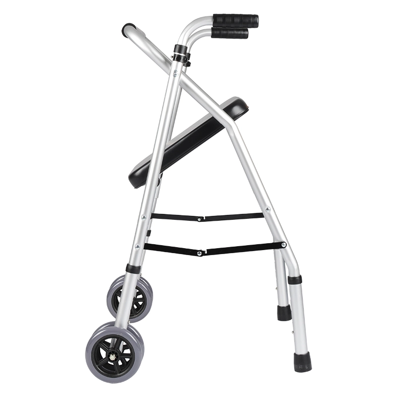 Dual Wheel Walk Aid With Seat